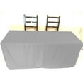 thumbnail image 2 of 6' ft. Fitted SLIT OPEN BACK Polyester Tablecloth Trade show Table Cover Grey", 2 of 2