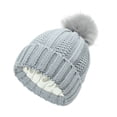 thumbnail image 1 of Transemion Accessoires à la Mode Bonnets d'Hiver Doublés en Satin Taille Unique Tuque d'Hiver Gris Pâle, 1 of 6