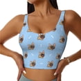 thumbnail image 2 of Uemuo Brown French Bulldog Pattern Women's Sports Bra - High Impact Support, Breathable, and Comfortable Athletic Bra for Running, Yoga, and Workouts, 2 of 9