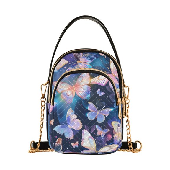 joogoo Women Butterfly Flying with Gradient Chain Crossbody Bags Shoulder Handbag Phone Purse