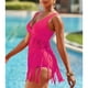 thumbnail image 3 of Traje de baño con borlas, traje de baño con flecos Traje de baño con flecos y cuello en V Traje de baño para mujer Diseño aerodinámico, 3 of 6