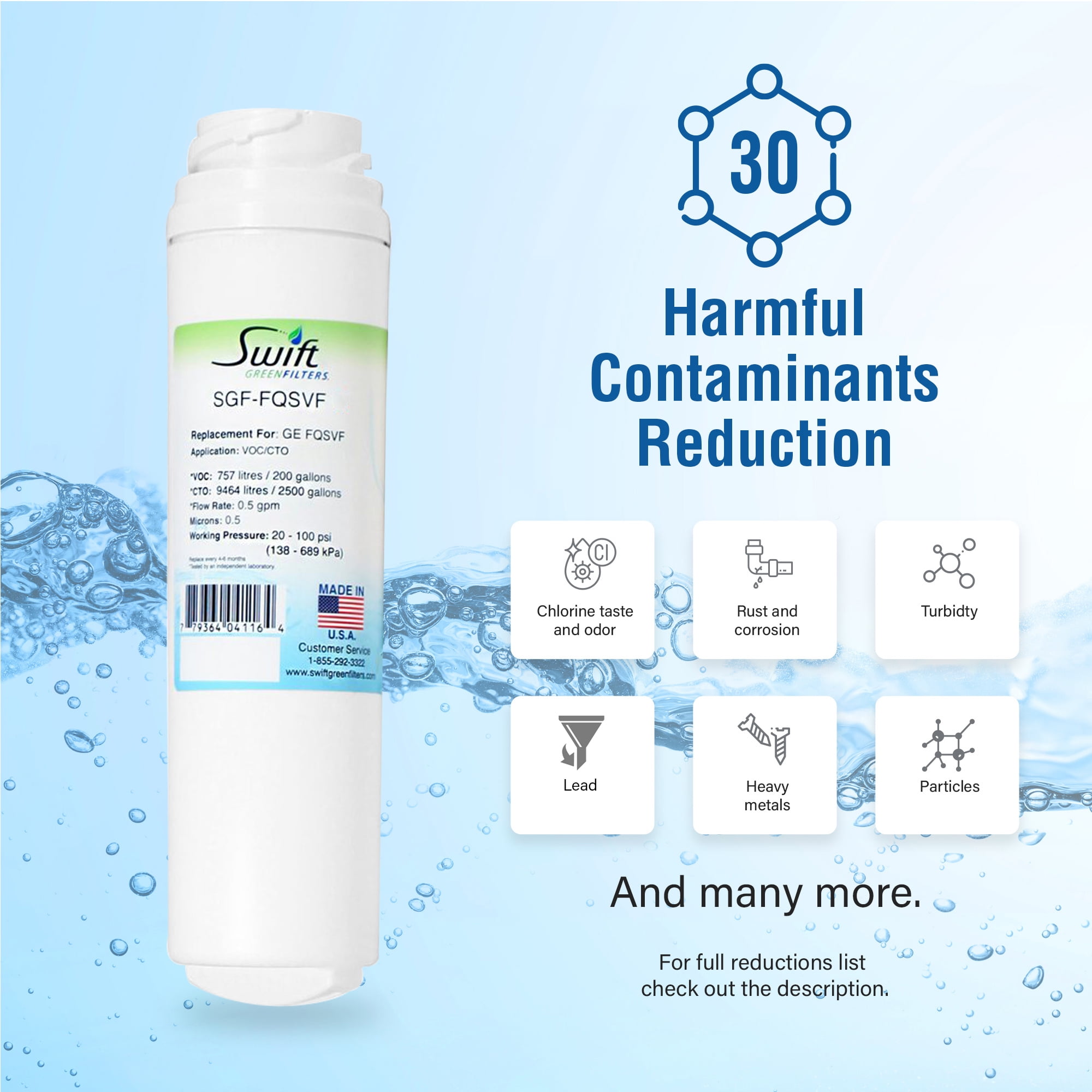 Swift Green Filters Replacement for GE FQSVF UnderSink Water Filters (Pack of 1)