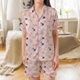 thumbnail image 2 of Lotusprinthandmade Corgi Lovers All-over Print Satin Short-Sleeve Pajamas Set (S), corgi themed pajamas outfit, 2 of 7