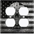 thumbnail image 6 of Metal Light Switch Plate Cover U.S. Flag Gray Skull SKL007, 6 of 13