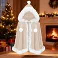 thumbnail image 2 of Hooded Cape Sevevn Christmas Cloak Santa Claus Cloak Velvet Hooded Cape Costume for Women, 2 of 3