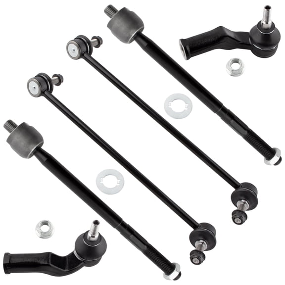 BOXI (6pc Set) Front Sway Bars & Inner Outer Tie Rods kit Fit for Volvo C30 2008-2013 / for Volvo C70 2006-2013 / for Volvo S40 2004-2011 / for Volvo V50 2005-2011 / K80880 ES800860 ES800861 EV800458