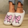 thumbnail image 2 of Gaexia New Cute Bow Slippers for Women's Home Indoor Winter Slippers - w13-Pink, 2 of 5