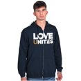 thumbnail image 5 of Love Unites Upside Down Rainbow Zip Up Hoodie Men's Women's Brisco Brands S, 5 of 6