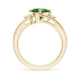 thumbnail image 2 of ANGARA Lab Grown 1.5 Ct Emerald and Lab Diamond Split Shank Ring for Women in 14K Yellow Gold (Size-9x7mm) | May Birthstone, Birthday, Anniversary, Jewelry Gift for Women | Lab-Grown Emerald Ring, 2 of 8