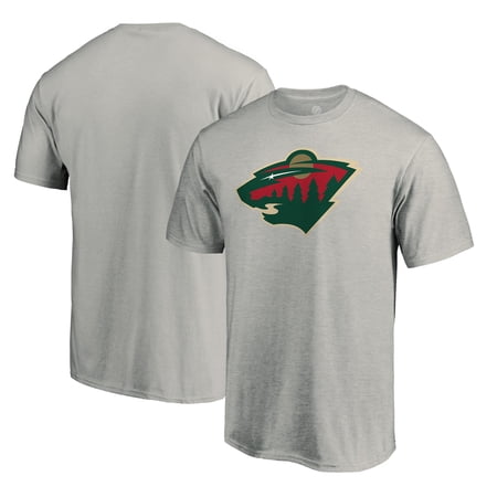 Men s Heather Gray Minnesota Wild Primary Logo T-Shirt