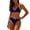Dark Blue, variant on Women's High Waisted Bikini Sets Neon Tummy Control Push-Up Two Piece Sporty Bathing Suits V-Neck Padded Sexy Triangle Top With Bottom