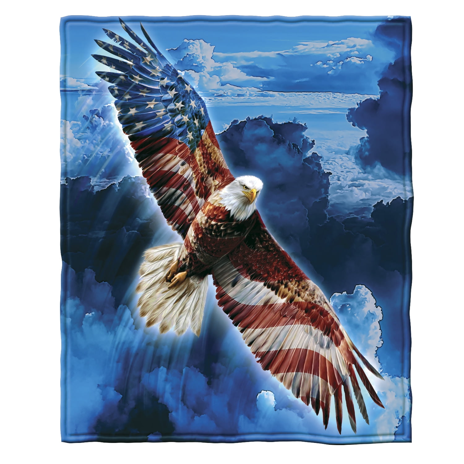 Dawhud Direct American Eagle Super Soft Plush Fleece Throw Blanket