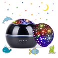 thumbnail image 1 of LED Projector Lamp, Starry Sky Baby Night Light 2 in 1 Ocean Projector & Stars Bedside Lamp 360 ° Degree Rotation Projection Lamp 8-Color Change Perfect for Kids Bedroom, 1 of 7