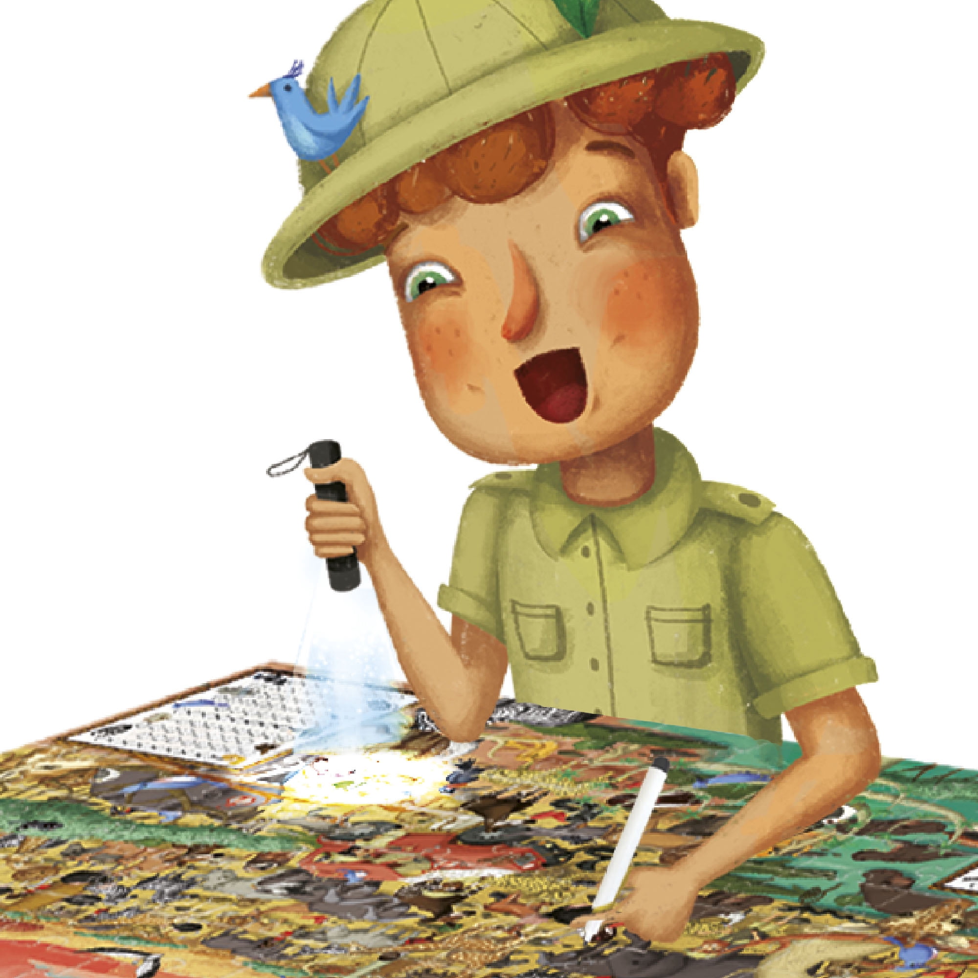 Headu: Explore The Safari Puzzle - 70pc Activity Jigsaw, Magic Reveal Scene, 27x17" Savannah Scene, Search & Find Hidden Objects & Animals, Kids 5+