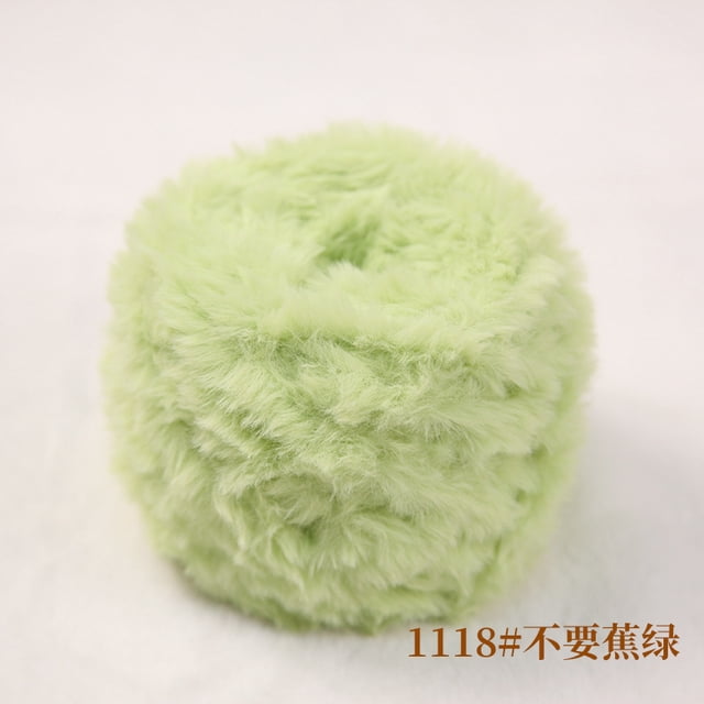 Xiao Hua Hilo de pestañas de piel sintética, lana de visón, cachemira, felpa larga, grueso y elegante para manualidades de muñecas, abrigos de piel DIY, 200 g, color verde aguacate