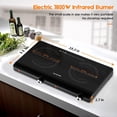 thumbnail image 2 of Estufa eléctrica Vayepro con doble quemador infrarrojo 1800 W 120 V, 2 of 7
