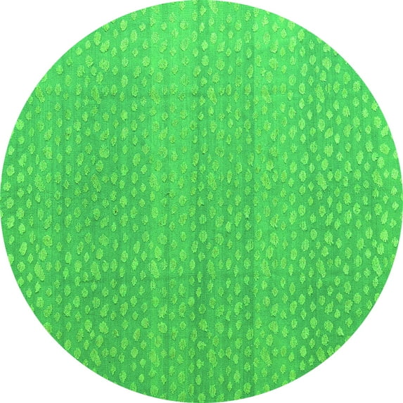 Ahgly Company Indoor Round Abstract Green Modern Area Rugs, 4' Round