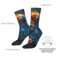 thumbnail image 4 of KLL Neon Seahorse Underwater Realm Print Cool Socks Men's Women's Crew Socks Funny Crazy Novelty Stockings, 4 of 6