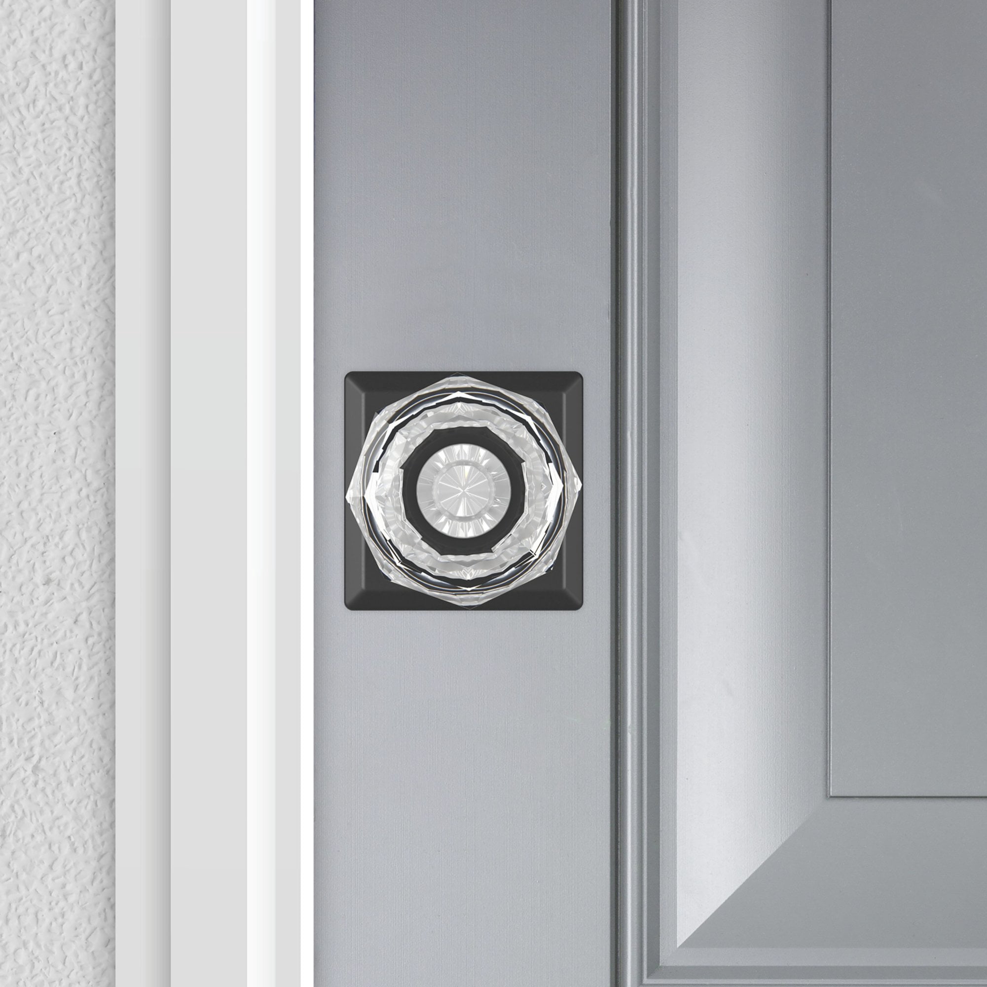 Baldwin Reserve Pvcrytsr003 Privacy Crystal Knob And Traditional Square Rose With 6Al Latch And Dual Strike Lifetime Brass Finish