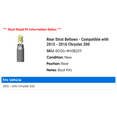 thumbnail image 2 of Rear Strut Bellows - Compatible with 2015 - 2016 Chrysler 200, 2 of 2