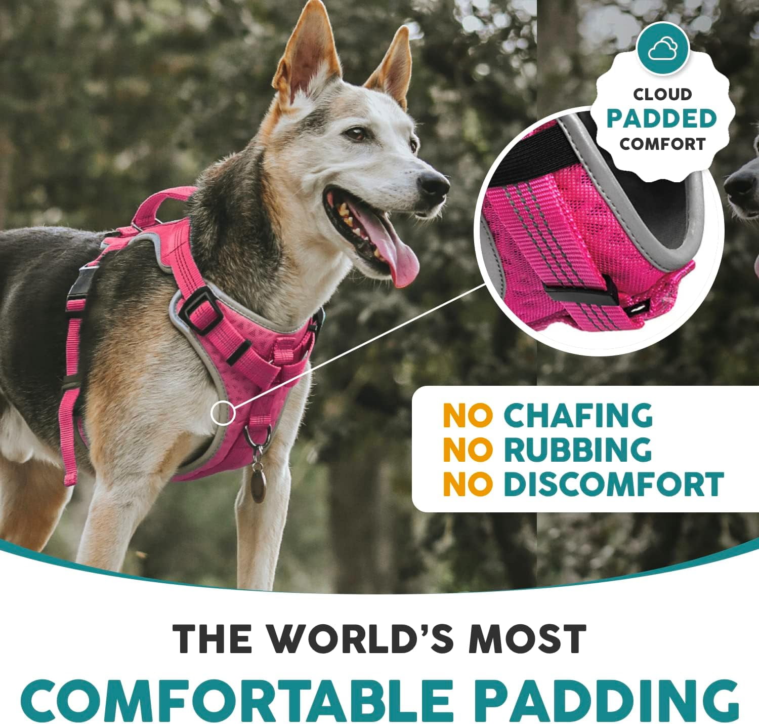 Embark Sports Dog Harness, Dog Harness for Medium Dogs No Pull with Light and Breathable Design - No Pull Dog Harness with Handle for Control. Easy On and Off, Size Adjustable, Non Choke Pink Vest