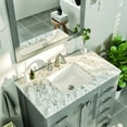 thumbnail image 5 of Eviva Hampton 36" Gray Transitional Bathroom Vanity w/ White Carrara Top, 5 of 7