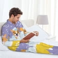thumbnail image 6 of Yiaed Corgi Washing in Bathtub Print Men’s Pajamas Set - Long Sleeve Button Down Sleep Shirt and Pajama Bottoms Sleepwear Set Mens Pjs Sets Men's Pajama Bottoms-X-Large, 6 of 7