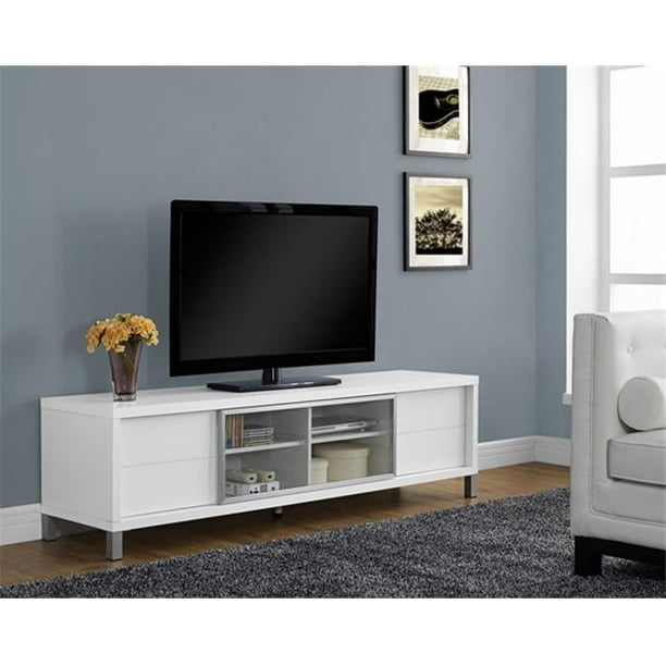 White HollowCore 70 L Inch Euro Tv Console