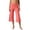 F590 Red1, variant on Womens Casual Pants For Everyday Wear Mid-Calf Length Solid Color Wide Leg Loose Fit Fashionable Soft Trousers Red1 Size L