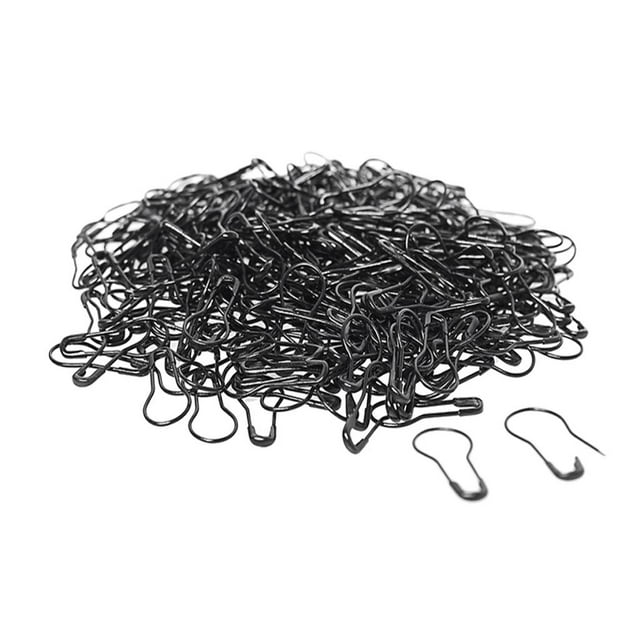 Paquete Alfileres de Bombilla , Alfileres de Seguridad Metálicos, Alfileres de Calabaza para Manualidades de Ropa, de Tejer Y perfecl Pernos de calabaza de seguridad negros