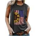 thumbnail image 2 of DailyTrove Women's Sunflower American Flag Tank Top - Polyester Patriotic & Boho Wear, Romantic for Gatherings, 2 of 5