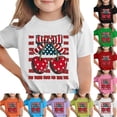 thumbnail image 7 of Virmaxy Unisex 4th of July Cherry Print Summer T-Shirt American Flag Crew Neck Short Sleeve Loose Tee for Independence Day Celebration, for 3-15Y, 7 of 7