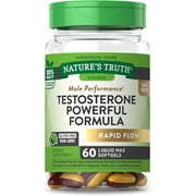 Testosterone Power | 60 Liquid Max Softgels | Non-GMO & Gluten Free Supplement For Men | by Natures Truth