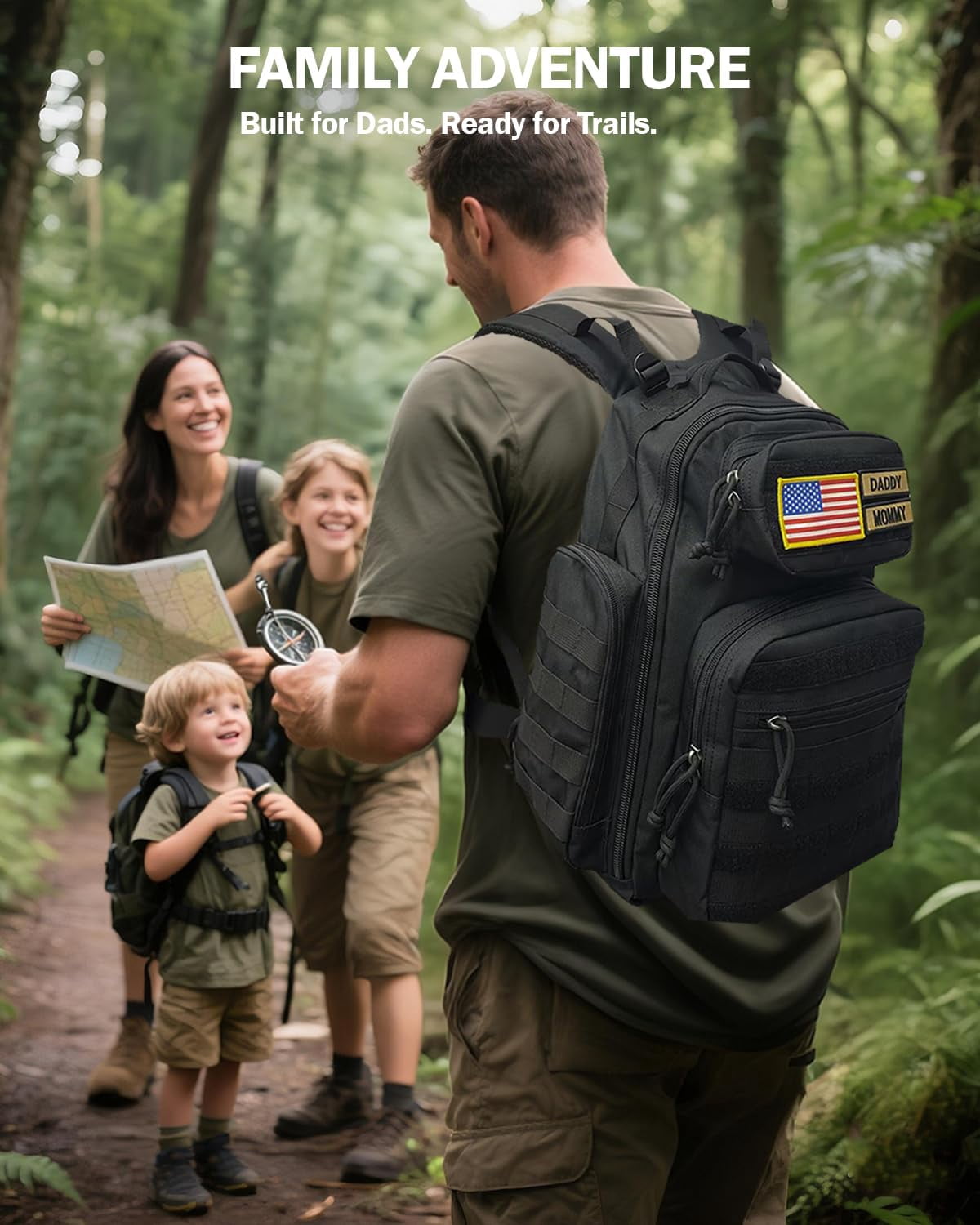 MIRACOL Diaper Bag Backpack for Dad: 40L Large Capacity Tactical Dad Bag with 16+ Organized Pockets - 900D Fabric Military-Style for Travel, Outdoor & Daycare Essentials (Tan)