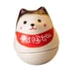thumbnail image 3 of Figura de cerámica de perro de la suerte Shiba Inu, 3,5 x 3,5 x 4 cm, para sala de estar. Rojo negro, 3 of 9