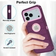 thumbnail image 4 of Asuwish Compatible with iPhone 17 Pro Max 6.9 inch Phone Case Hybrid Rugged Shockproof Hard Protective Drop Proof Full Body Heavy Duty Mobile Cell Cover for i Phone17 17 i17 17ProMax Women Men Purple, 4 of 6