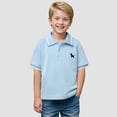thumbnail image 2 of Nwiuh Toddler Boys Lapel Collar Shirt Short Sleeve Summer Dog Embroidered Children's Clothing Top 2026 (Light Blue, 5-6 Years), 2 of 9