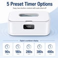 thumbnail image 5 of Ultrasonic Jewelry Cleaner Machine- 28oz/650ml 49KHz Professional Retainer Cleaner |5 Timers LED Display |304 Stainless Steel Tank for Jewelry, Dentures, Retainers, Glasses, Rings, Watch Strap, 5 of 8