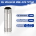thumbnail image 3 of 304 Stainless Steel Pipe Fitting, 3/4" BSP Male x 3/4" BSP Male Threaded 3" Length Nipple Cast Pipe, 3 of 6