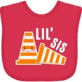 thumbnail image 3 of Inktastic Lil Sis with Construction Cones Girls Baby Bib, 3 of 4