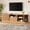 Natural, variant on Oufan 66.9" TV Stand for TVs up to 75", Wooden d TV Cabinet with Drawer & 2 Sliding Wood Slatted Doors, Rustic Media Console with Open Storage for Living Room