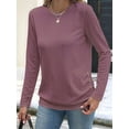 thumbnail image 6 of Long Sleeve Shirts for Women Tunic Tops Loose Fit Dressy Crew Neck Pullover Basic Sweaters Pale Pinkish Gray M, 6 of 8