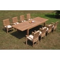 thumbnail image 4 of Grade-A Teak Dining Set: 8 Seater 9 Pc: 122" Caranas Double Extension Rectangle Table And 8 Wave Stacking Arm Chairs Outdoor WholesaleTeak #WMDSWVm, 4 of 5