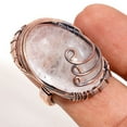 thumbnail image 2 of White Topaz Cab's Wire Wrapped Handcrafted Copper Gift Jewelry Ring 7.25" SA 50, 2 of 2