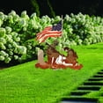 Independence Day Garden Decoration Kneeling Soldier By Cross Gravestone