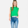 thumbnail image 2 of Women's Sleeveless Knit Sweater Top with Fringe Shoulder Detail - Large, Green, 2 of 7