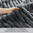 thumbnail image 6 of U by Bedsure Throw Blanket for Couch, Super Soft Cute Small Fleece Throws for Girls,Grey,50x60 inches, Wider Striped Design, 6 of 6