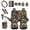 Camo Hunting Leaves USA Flag, variant on FUIALDOLG Camo Hunting Car Seat Accessories Full Set 15 Pieces Leaves USA Flag Front and Rear Seats Cushions for Cars with Hanging Vehicle Trash Bin, Seatbelt Pads Auto Interior Accessories