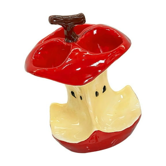 1. Modern Ceramic Toothbrush Holder Fruit Cores Design 3-Slot Toothpaste Stand Bathroom Countertop Home Storage