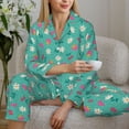 thumbnail image 4 of Wukai Cherry Strawberry Floral Print Women's Pajama Set - Soft Long Sleeve Sleepwear for Comfort and Style-X-Large, 4 of 9
